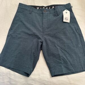 VISSLA Men's Slate Blue Flat Front Shorts